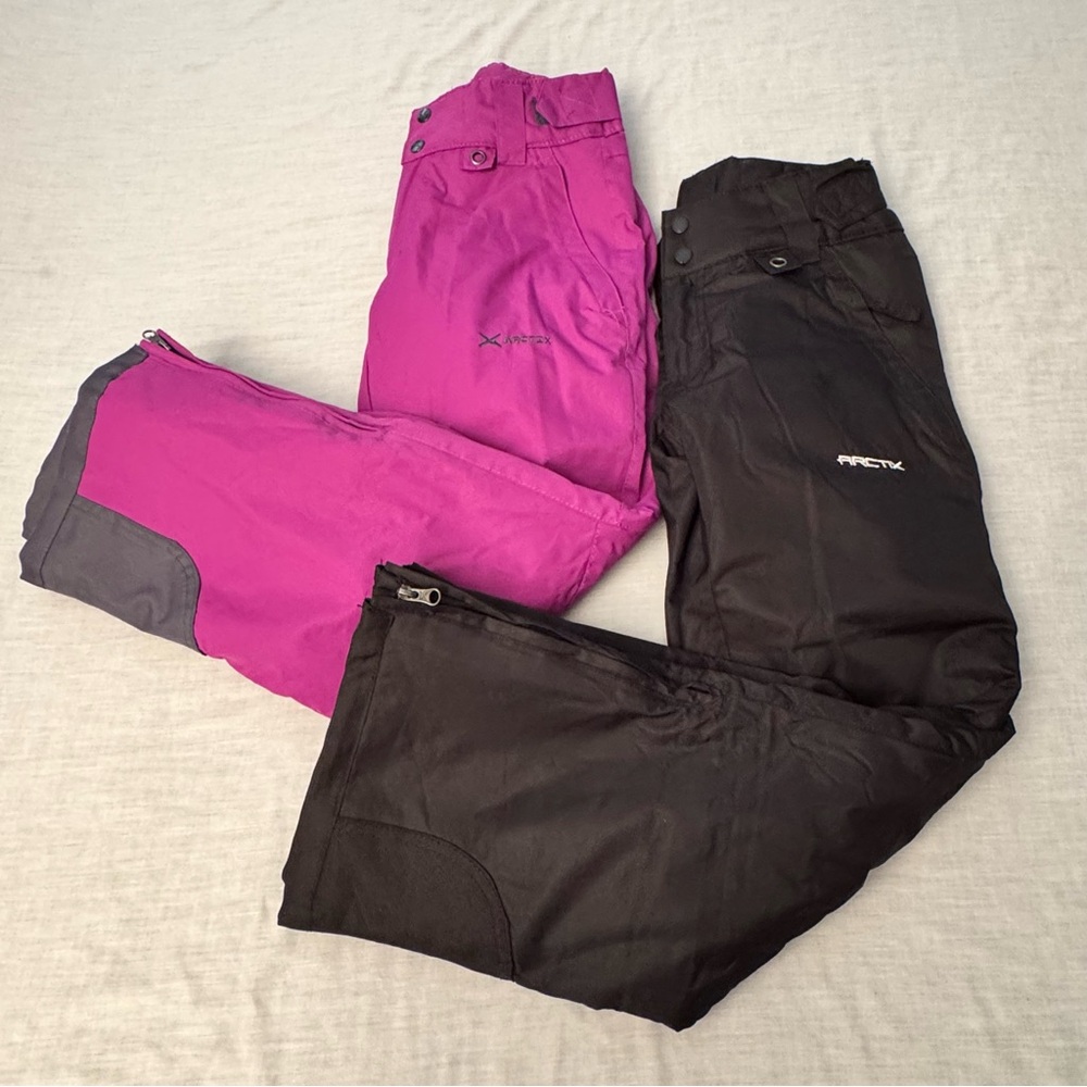 Lot of 2 ARCTIX Insulated Women’s Snow Pants Size Small 29L #18171 Ski Zippers